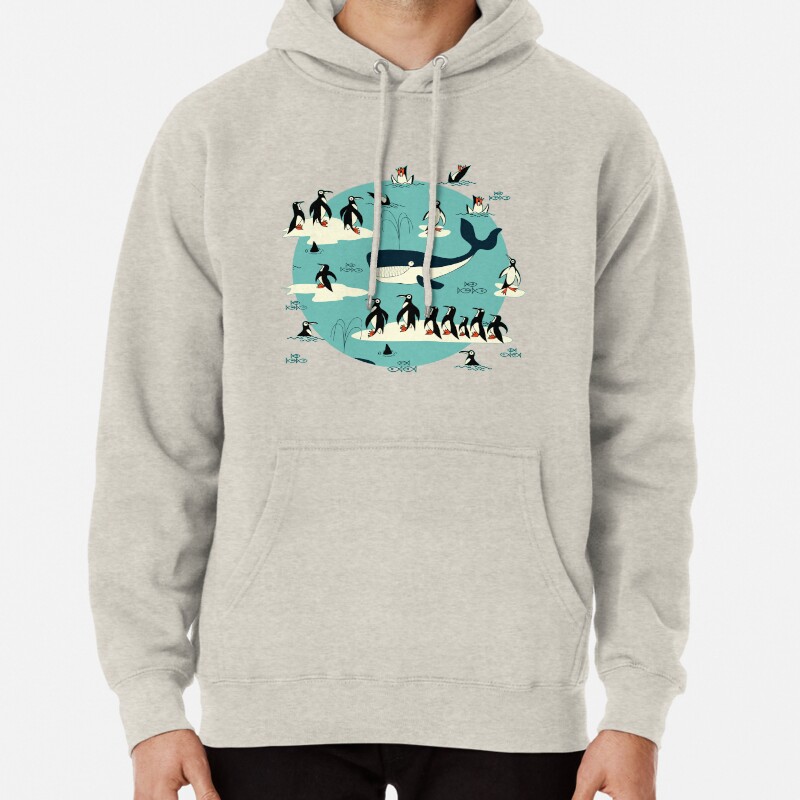 Whales, Penguins and other friends Pullover Hoodie