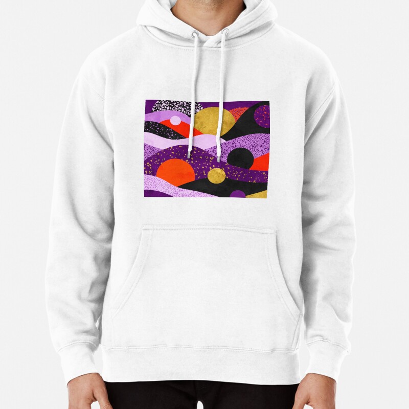 Terrazzo galaxy purple orange gold Pullover Hoodie