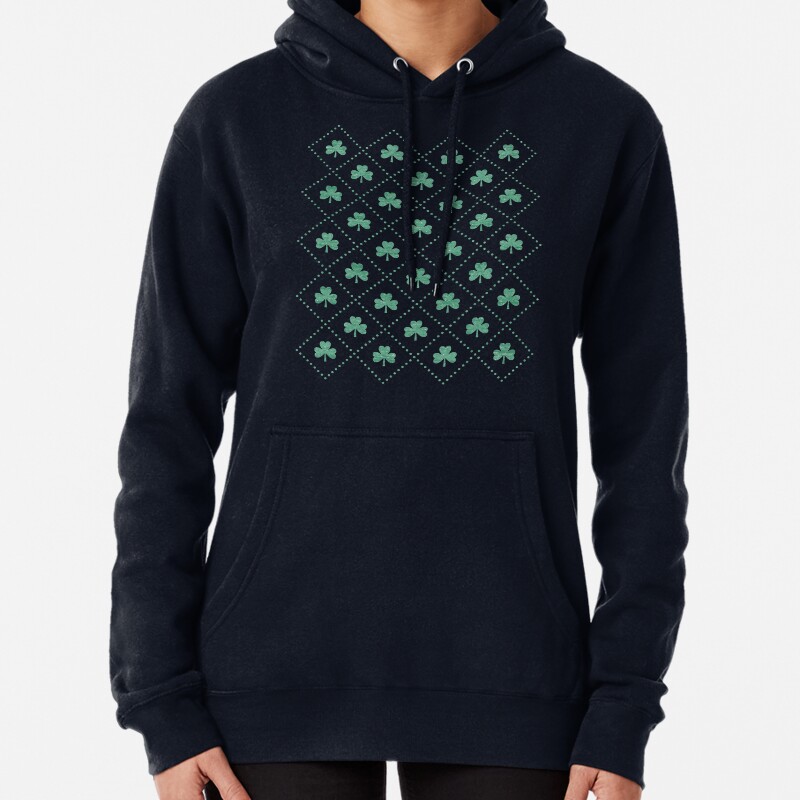 Shamrock On! - Cream Background Pullover Hoodie
