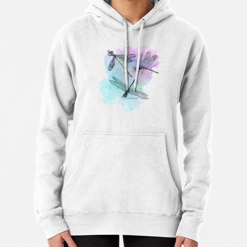 Dragonfly Flurry - Golden Splash Pullover Hoodie
