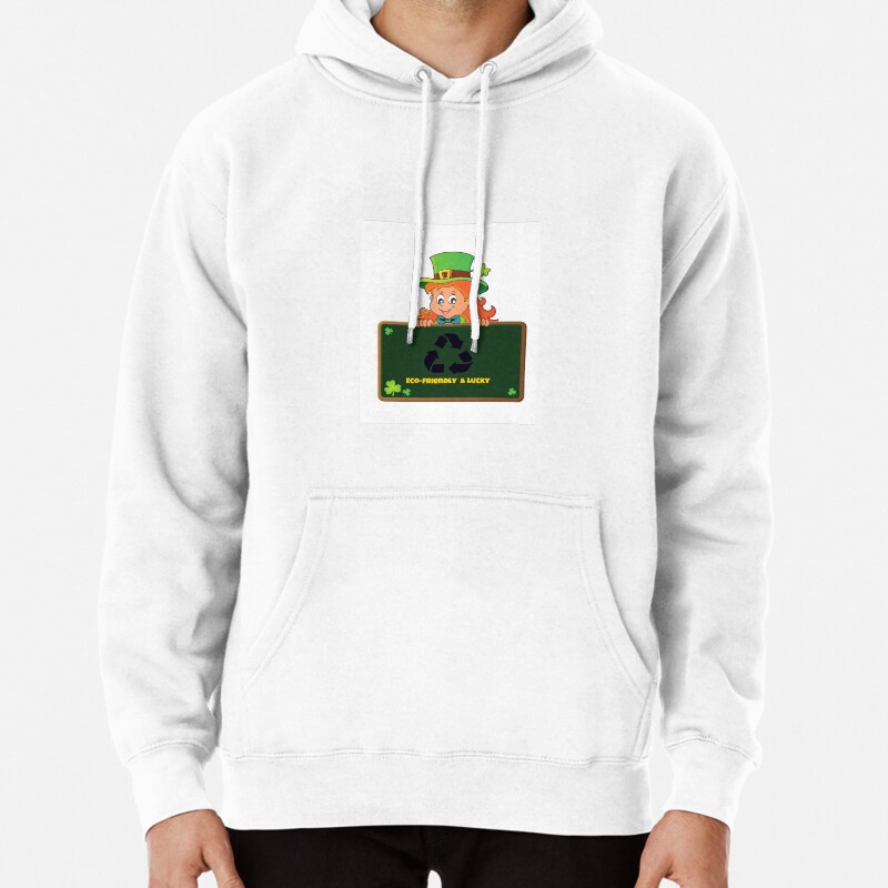 Lucky The Recycling Leprachaun Pullover Hoodie