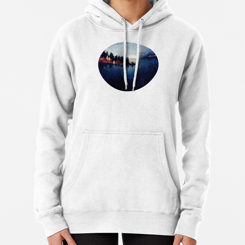 Autumn Moon Reflection Pullover Hoodie