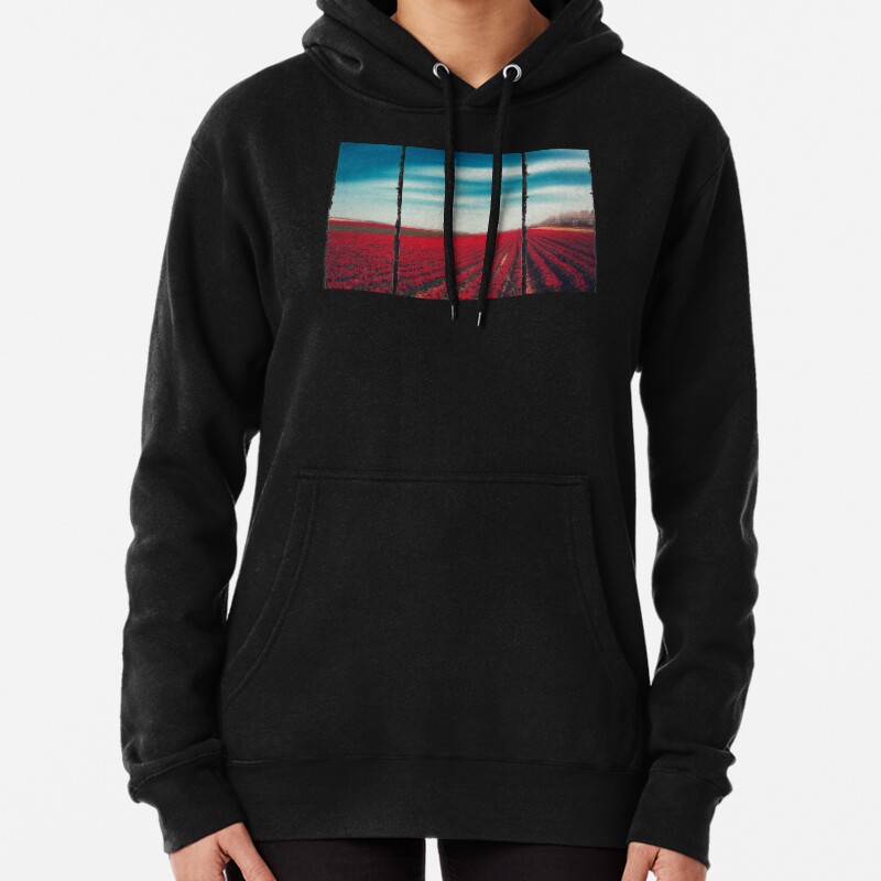1000001 TULIPS - Field with rows of red tulips Pullover Hoodie