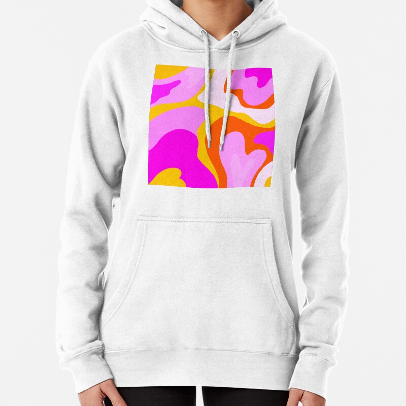 Orange yellow pink swirl Pullover Hoodie