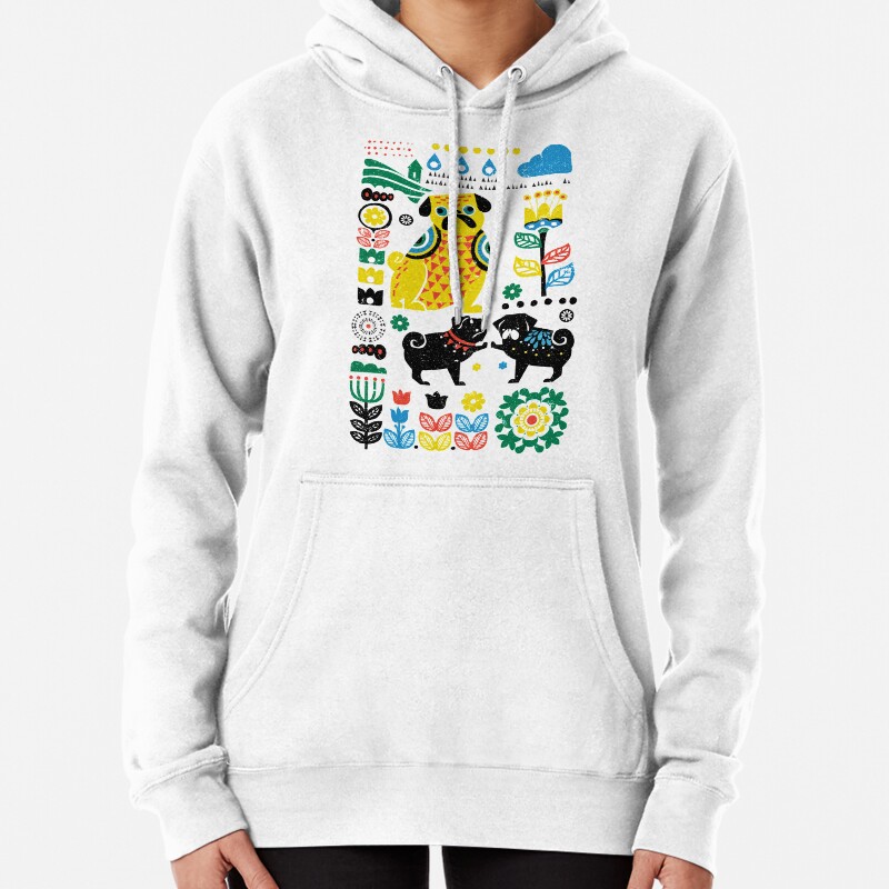 Scandinavian Pugs Pullover Hoodie