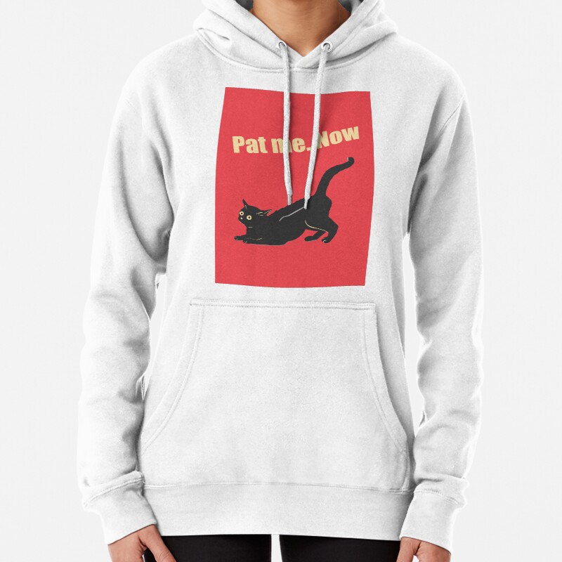 Humorous cat art  pat meNow Red version Pullover Hoodie