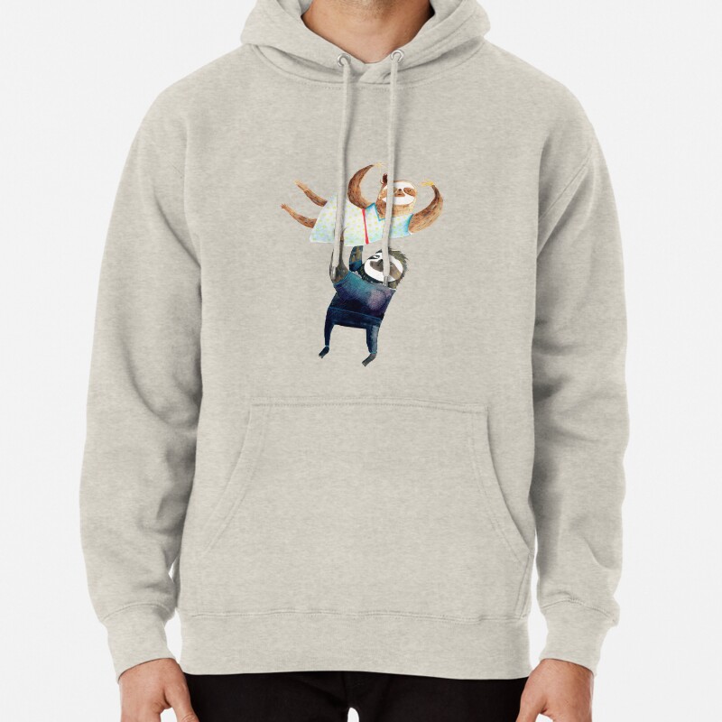Slothy dancing - sloth couple Pullover Hoodie