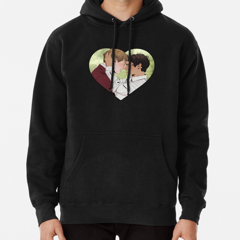 Prince Wilhelm and Simon kissing,Young Royals,Edvin Ryding,Omar Rudberg Pullover Hoodie