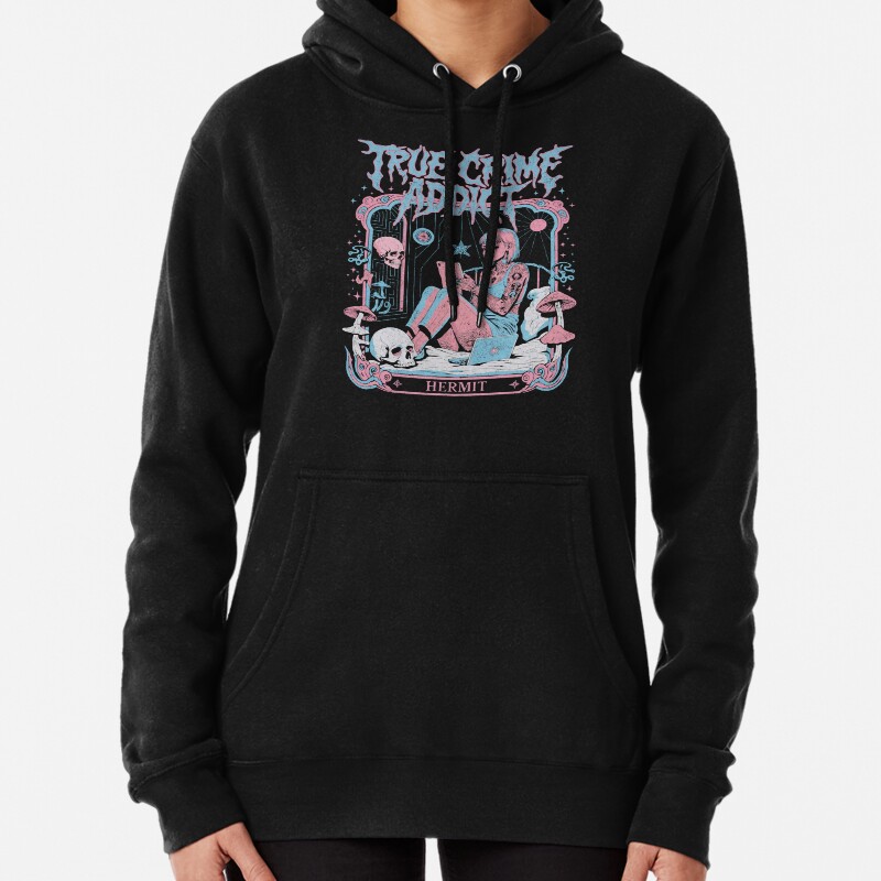 True Crime Hermit Tarot Card Gothic Pastel Aesthetic Pullover Hoodie