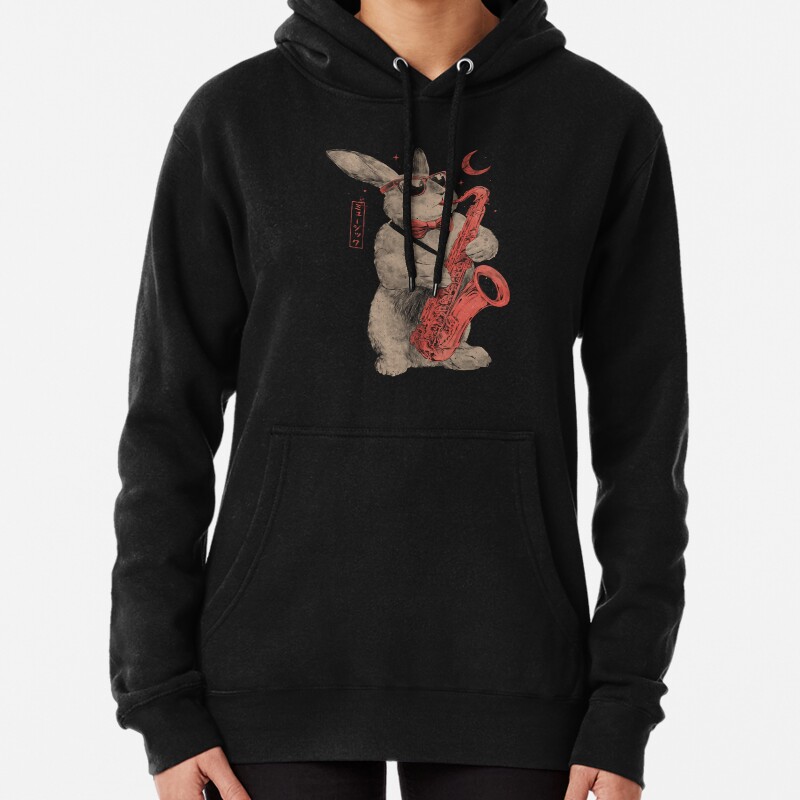 Jazz Bunny - Music Rabbit Saxophone Pullover Hoodie