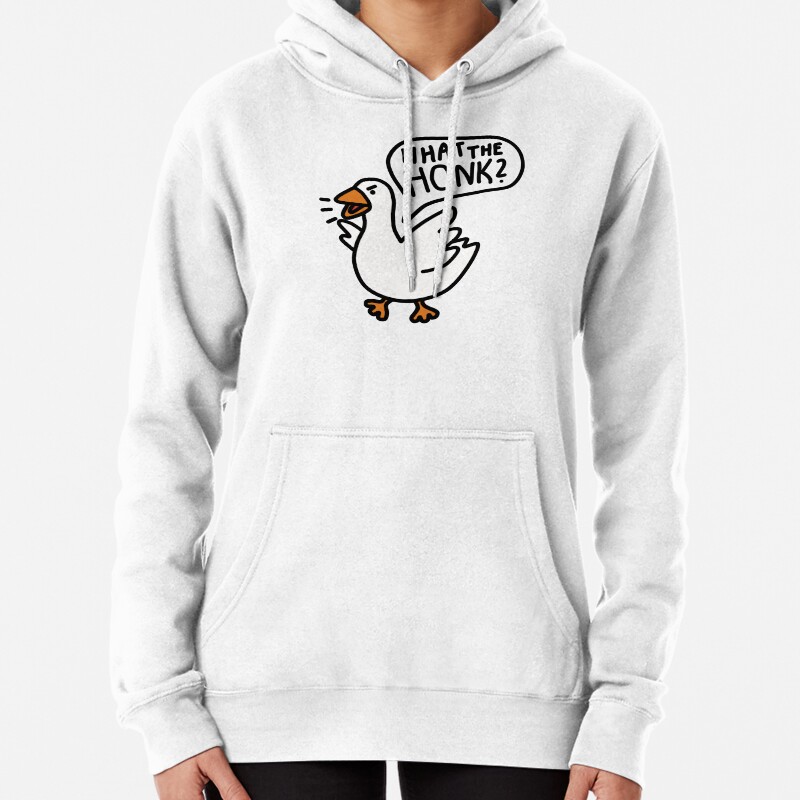 Silly goose saying What the honk? Pullover Hoodie