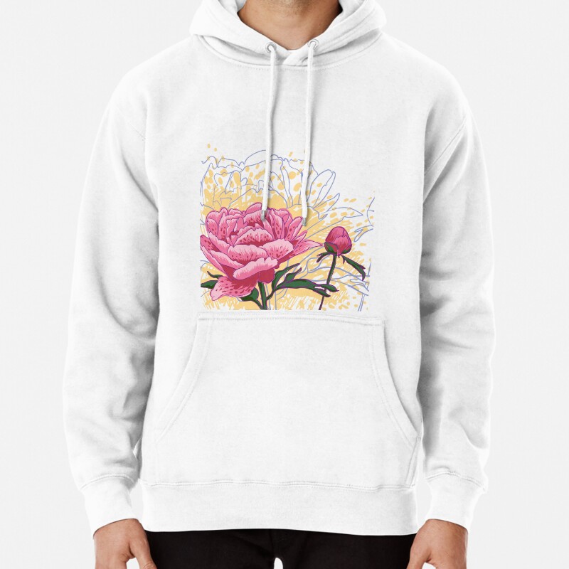 Peony flowers Pullover Hoodie