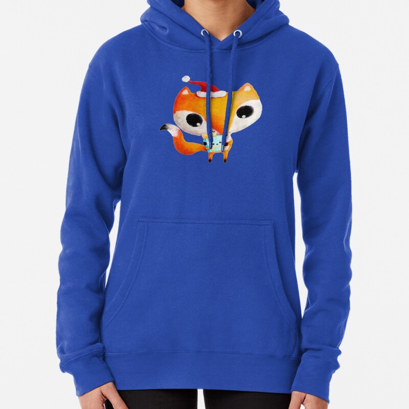 Cute Christmas Fox Pullover Hoodie