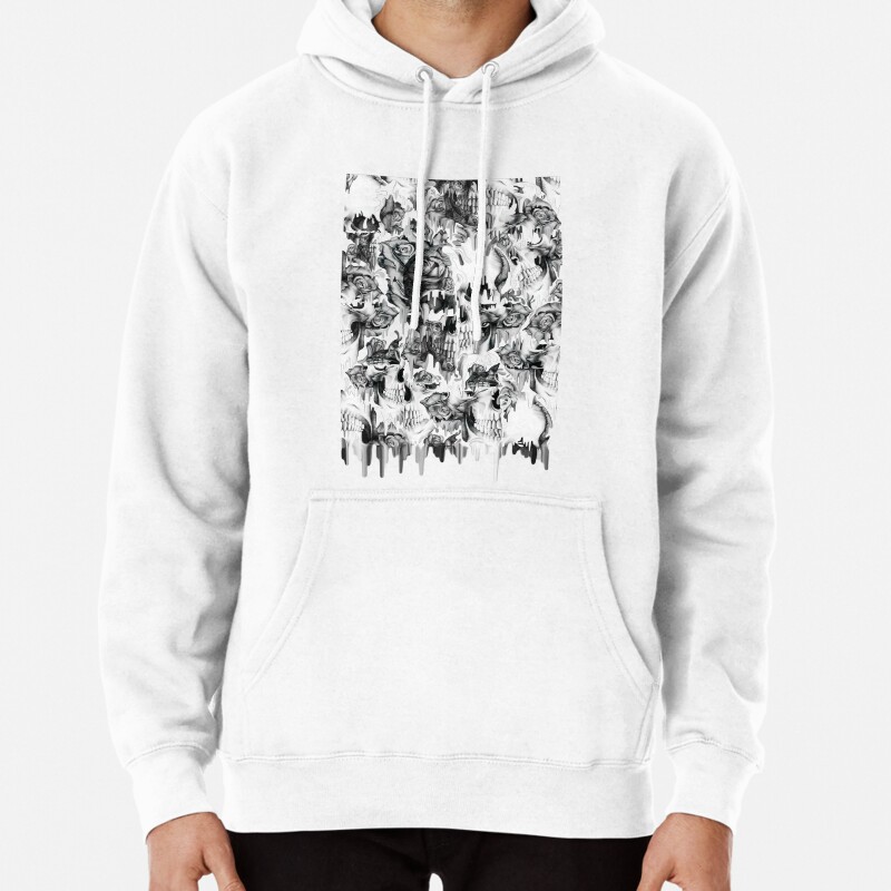 Gone in a splash, skull pattern Pullover Hoodie