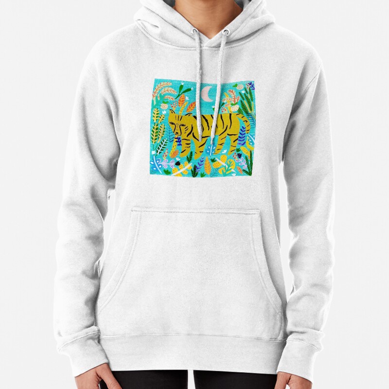 Tiger In The Jungle Pullover Hoodie