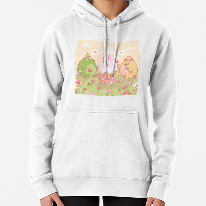Cute Friends at a Picnic Pullover Hoodie