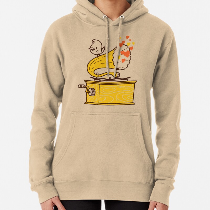Phonograph and the Bird Pullover Hoodie