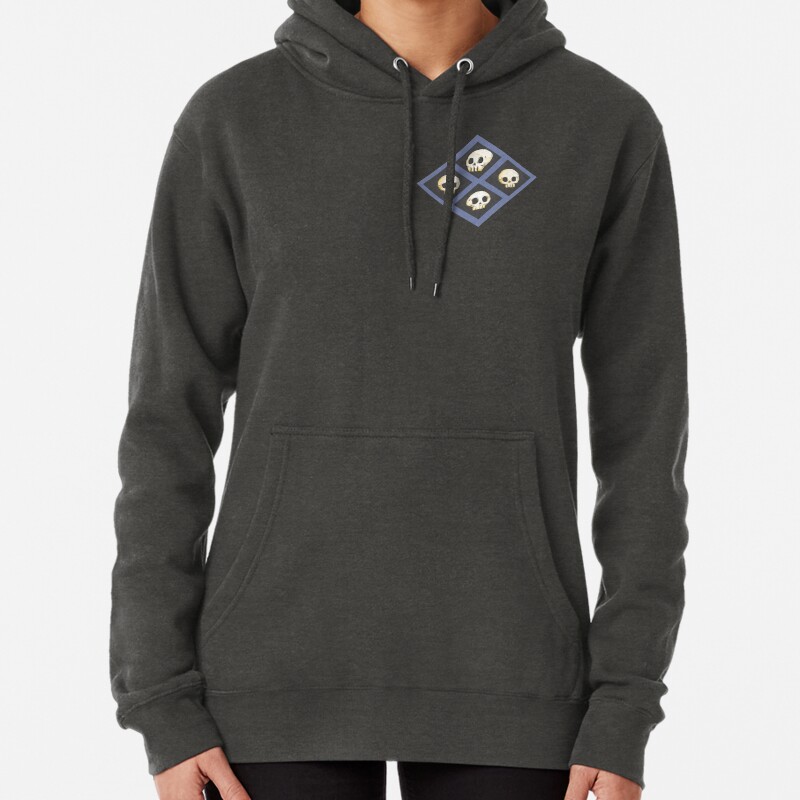 Tiling Skulls 4 4 - Blue Pullover Hoodie