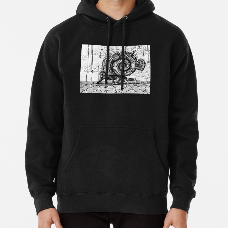 Life in the Shell surreal ink pen drawing Pullover Hoodie