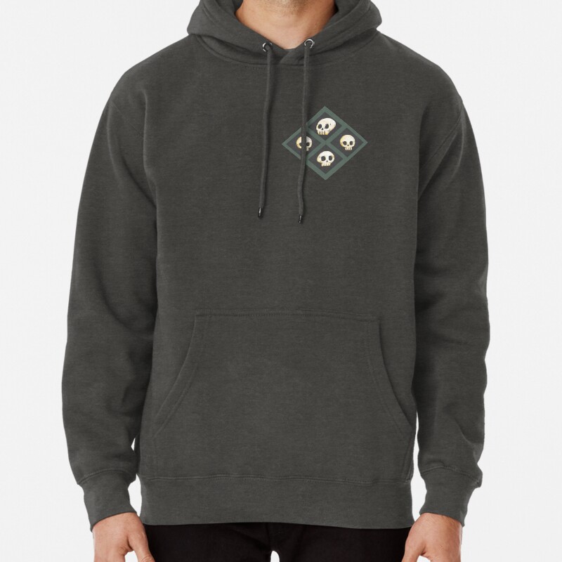 Tiling Skulls 3 4 - Green Pullover Hoodie