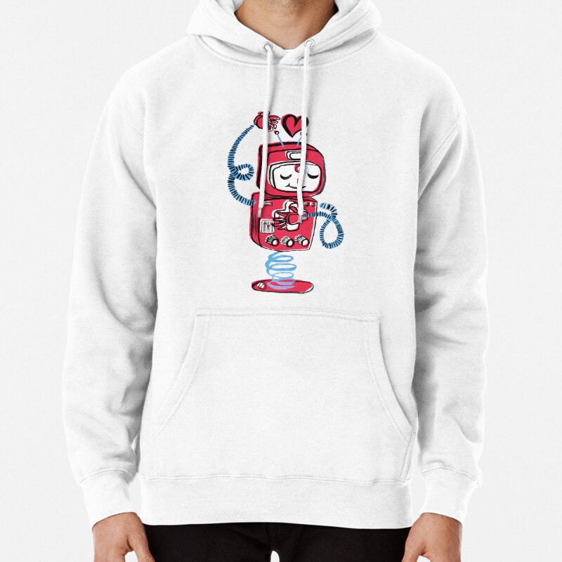 Red Robot Pullover Hoodie