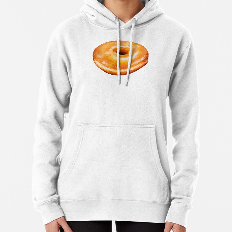 Glazed Donut Pattern Pullover Hoodie