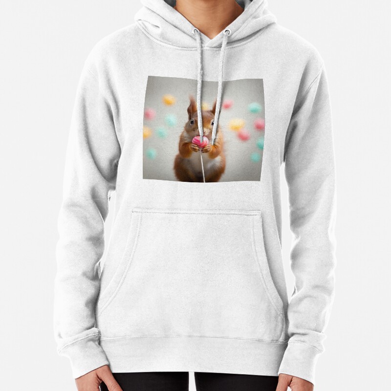 Squirrel with lollipop Pullover Hoodie
