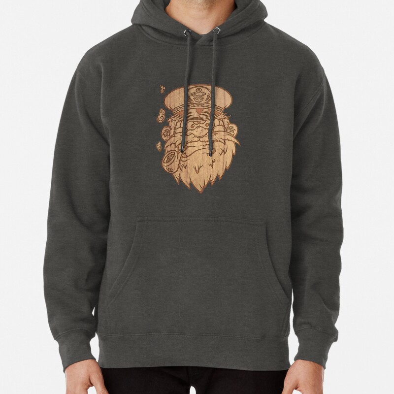 Captain Salty on Wood Pullover Hoodie