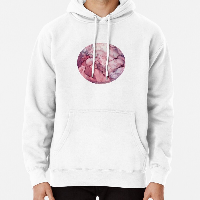 Liquid Mauve Abstract Pullover Hoodie