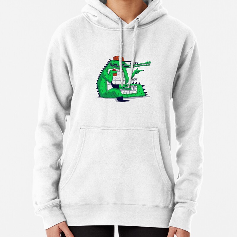 Chill Croc with a Cold Frothy Pullover Hoodie