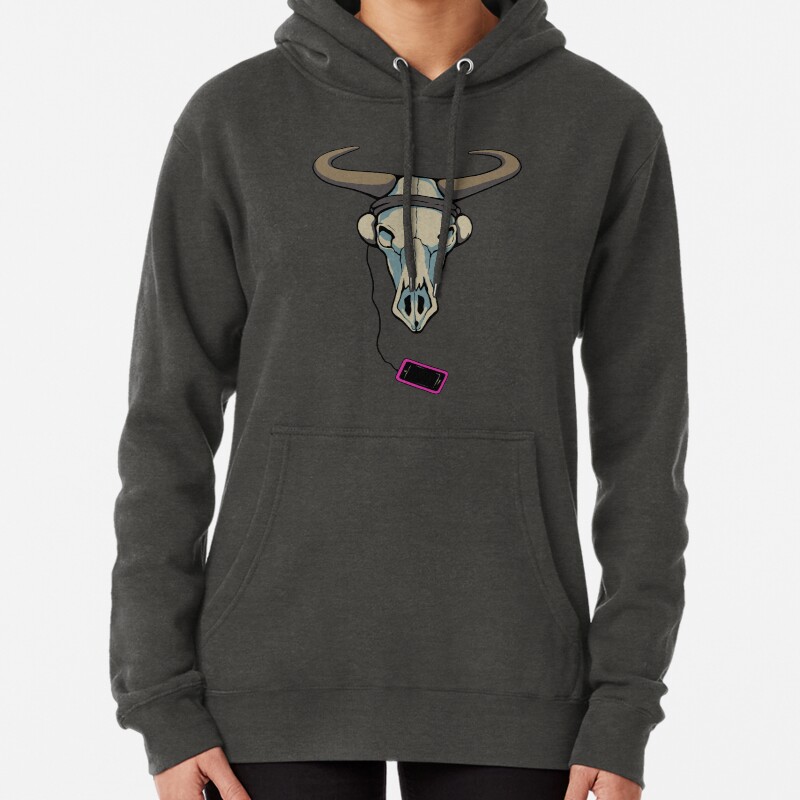 Skull likes music too Pullover Hoodie