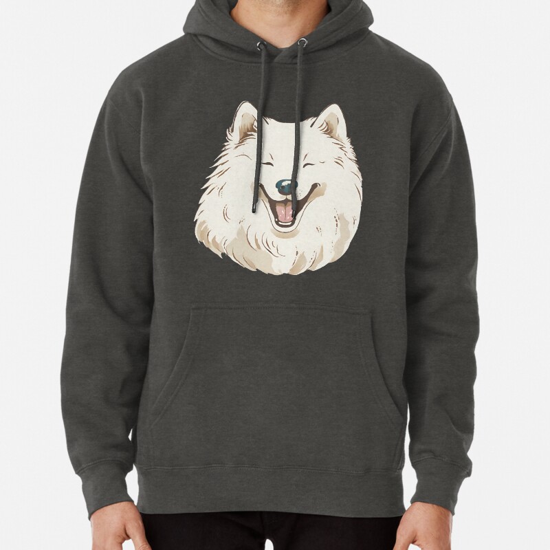 Watercolour Laughing Samoyed Pullover Hoodie