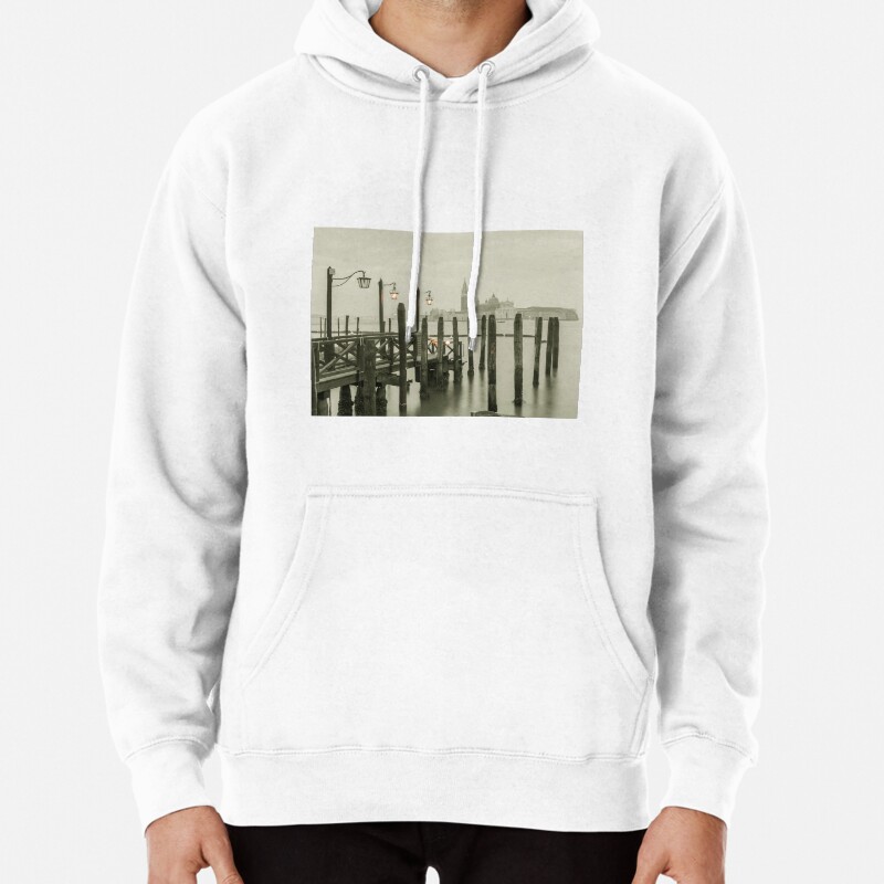 Misty Morning in Venice Pullover Hoodie