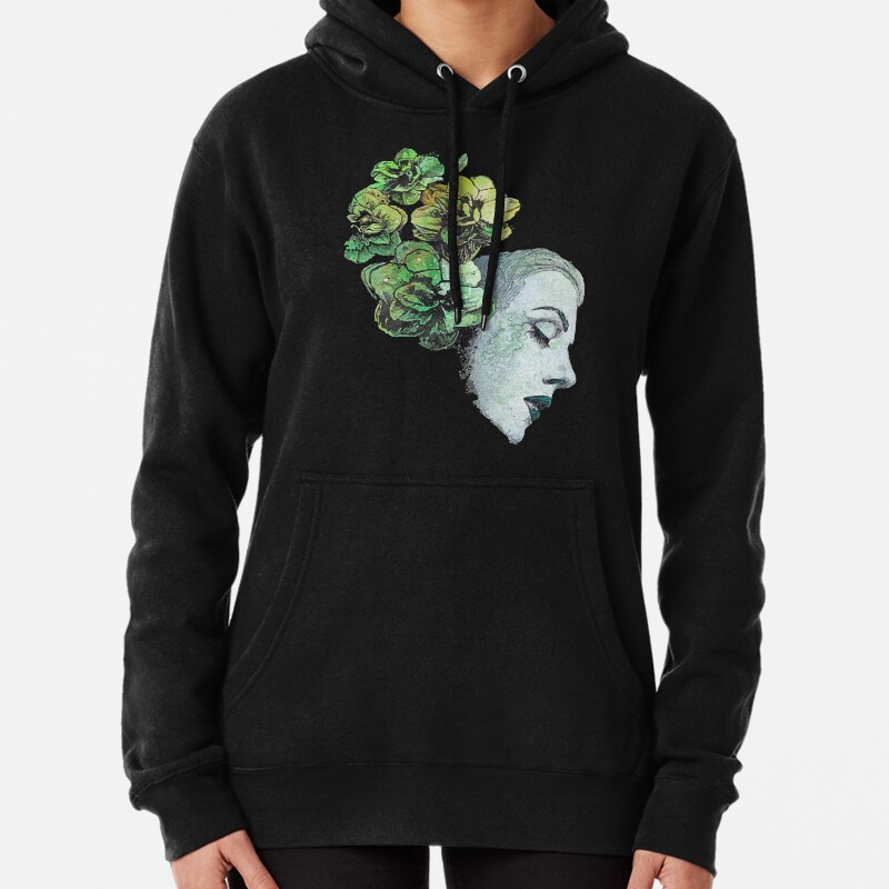 Obey Me (flower girl portrait, spray paint graffiti painting) Pullover Hoodie