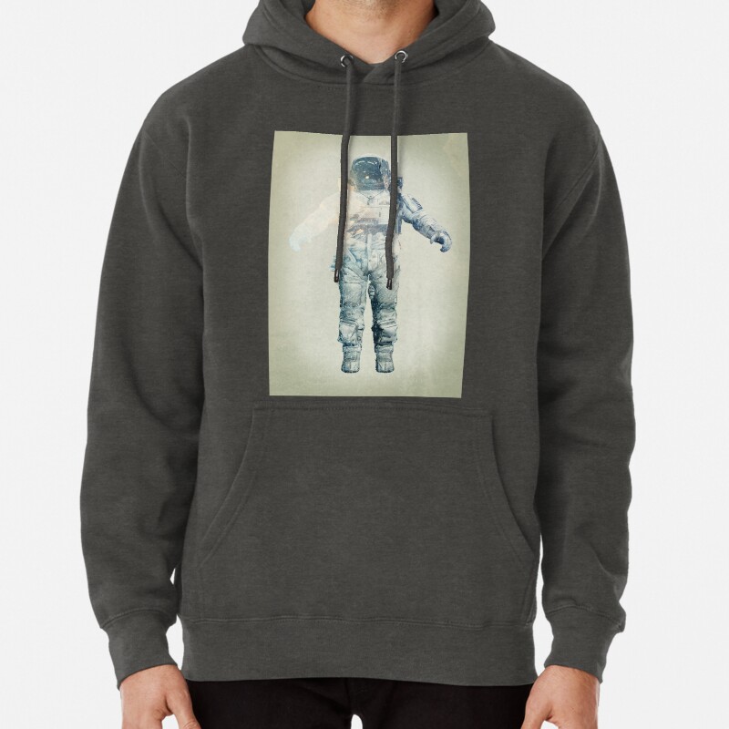 Astroscape - astronaut double exposure Pullover Hoodie