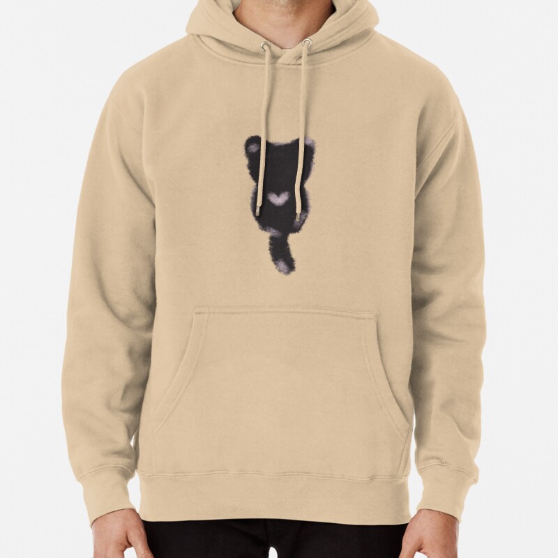 Cute Kitty Sitting  Pullover Hoodie
