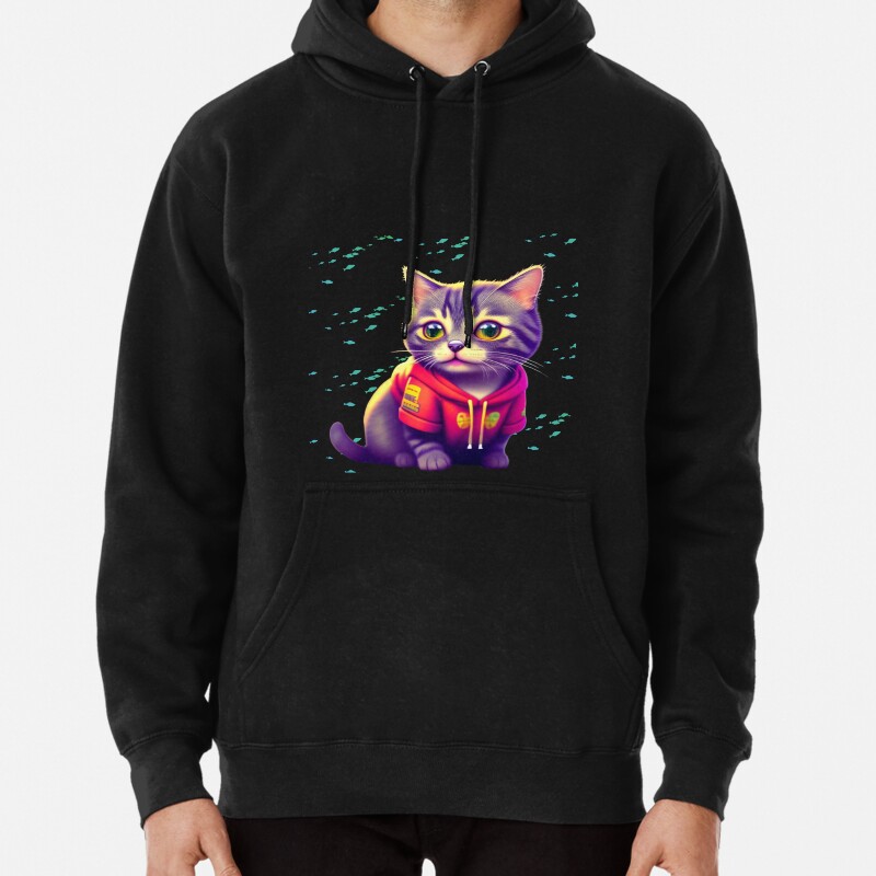 Cute fat cat Pullover Hoodie