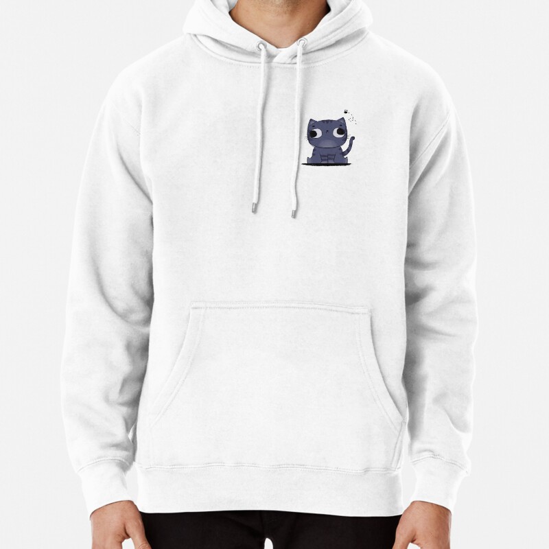 Derpy cat looking at a fly Pullover Hoodie