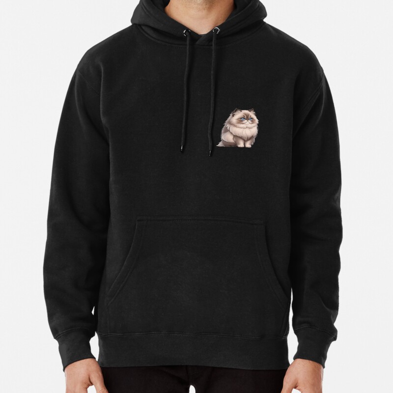 Fluffy Himalayan Cat  Cute Pet Lover Pullover Hoodie