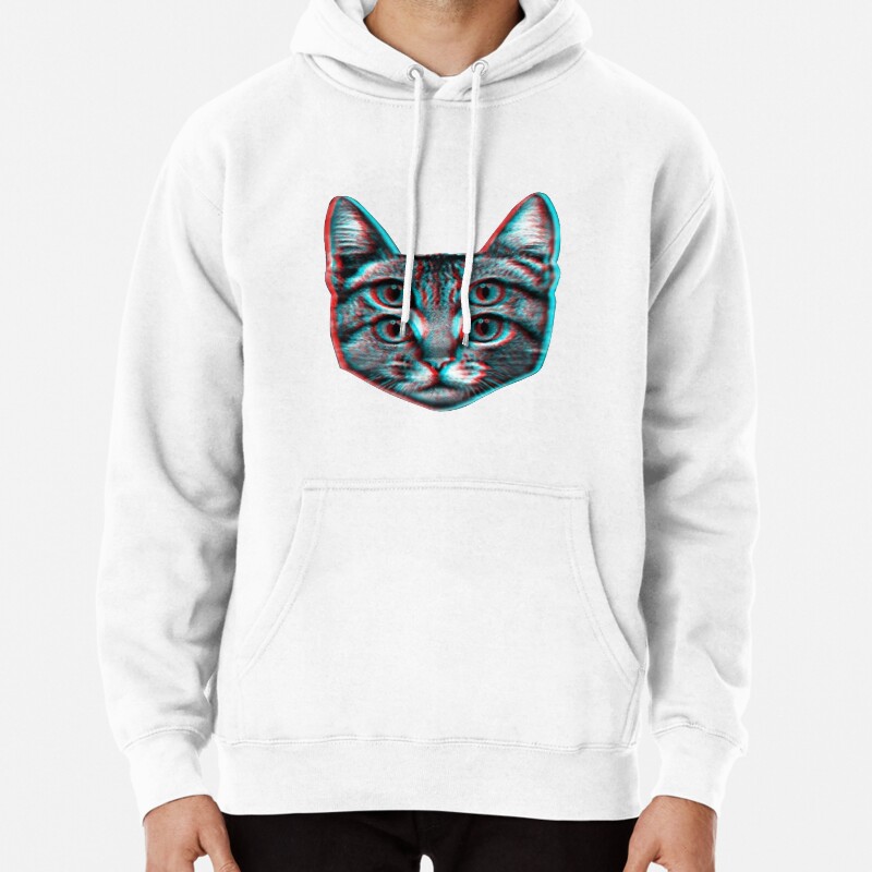 Casual Cat Art Pullover Hoodie