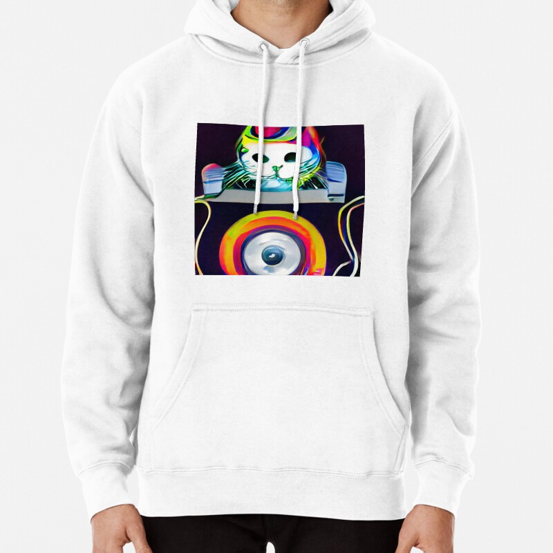 Funny Dj Cat t-shirt  Pullover Hoodie