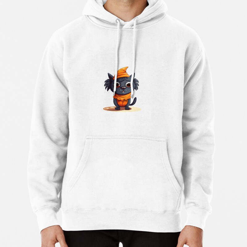 Cute halloween cat Pullover Hoodie