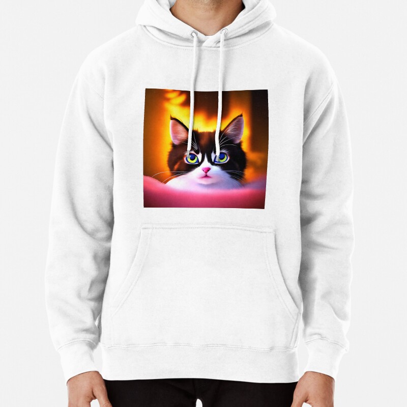 Cute Cat Miaw 450 Pullover Hoodie