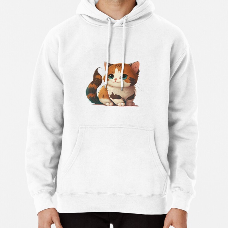 Cute Funny Little Kitty Cat Pullover Hoodie
