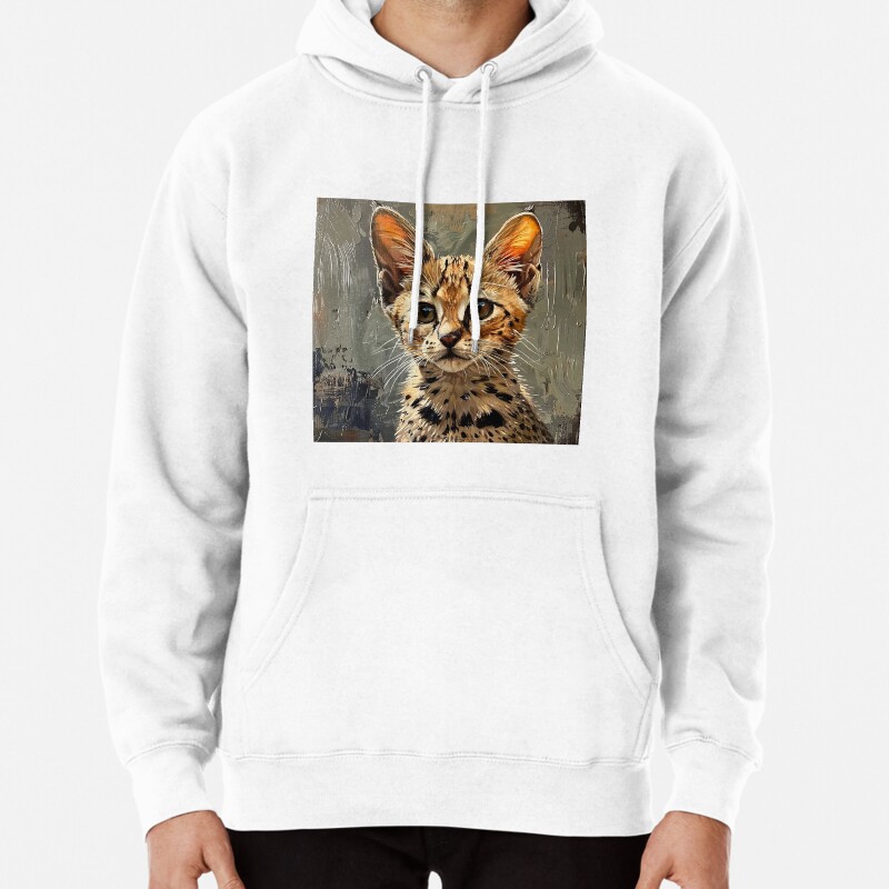 Cute Savannah Cat Pullover Hoodie
