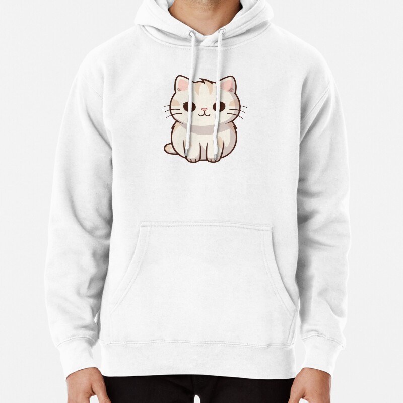 Fluffy Cute Cat Pullover Hoodie