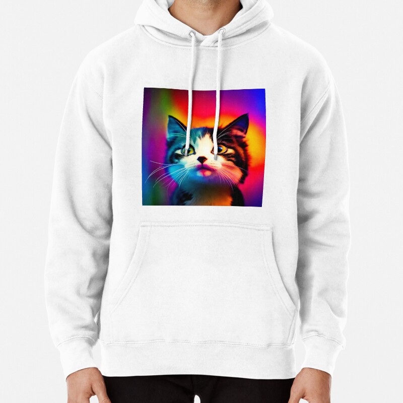 Cute Cat Miaw 360 Pullover Hoodie