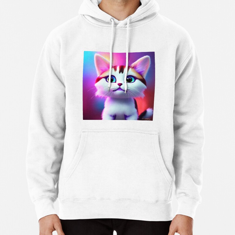 Cute Cat Miaw 496 Pullover Hoodie