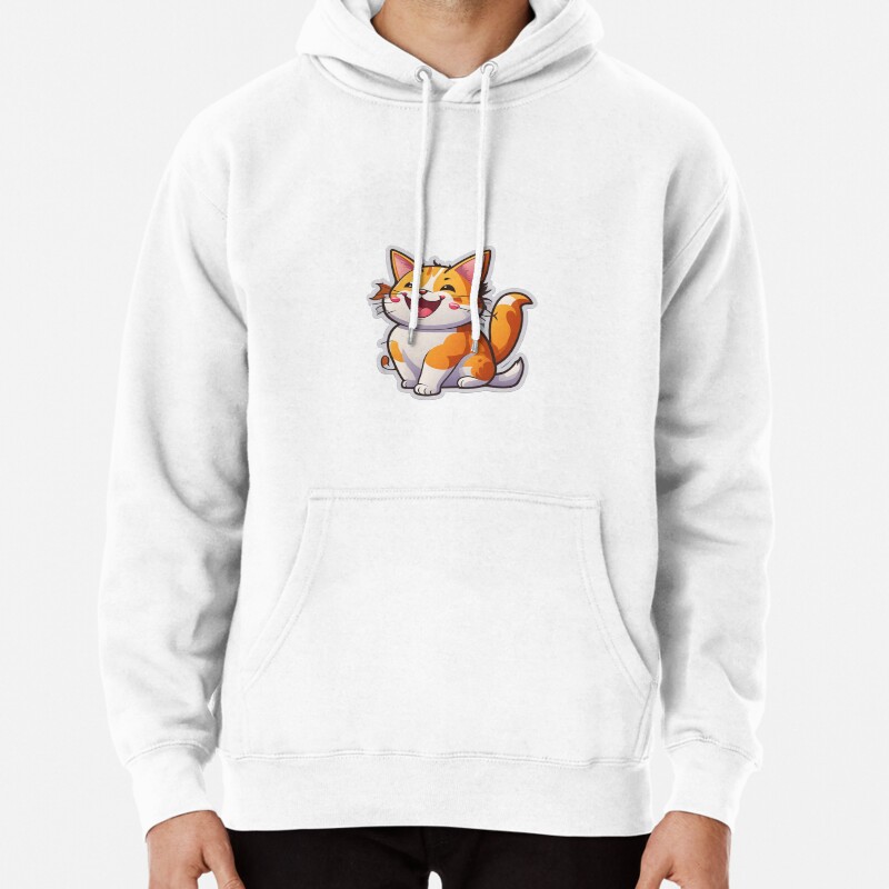 Cute cat sticker Pullover Hoodie