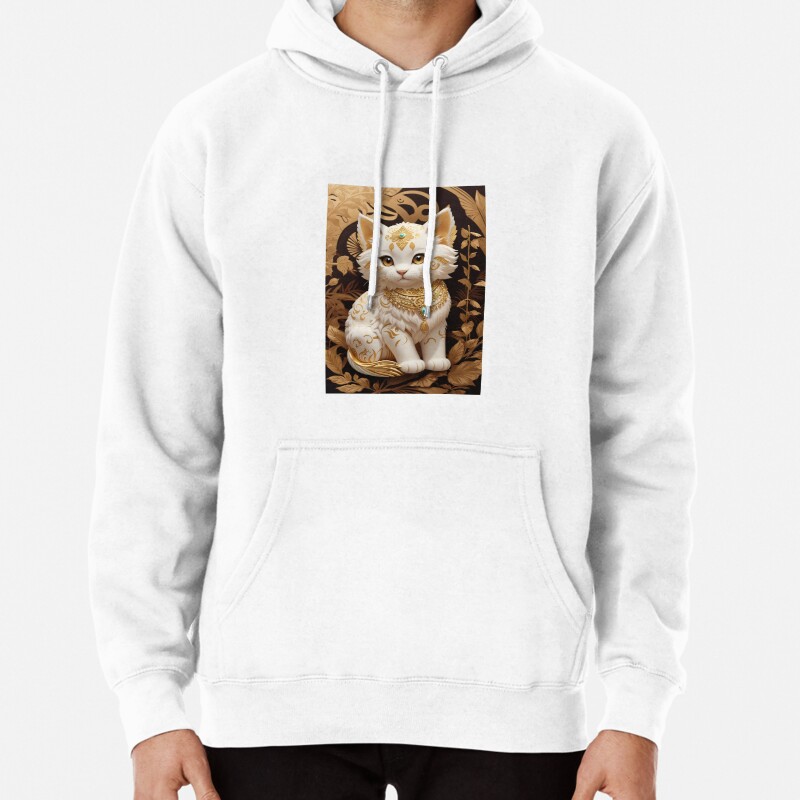 Cute sticker, cute cat, kitten Pullover Hoodie